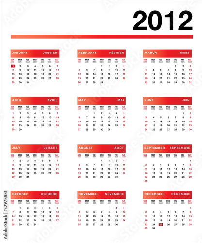 2012 bilingual calendar