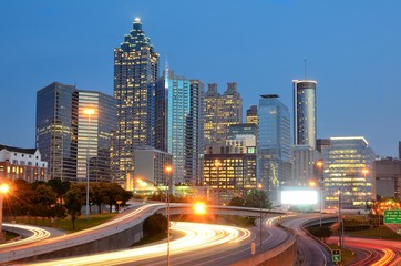 Downtown Atlanta, Georgia Skyline at Twilight