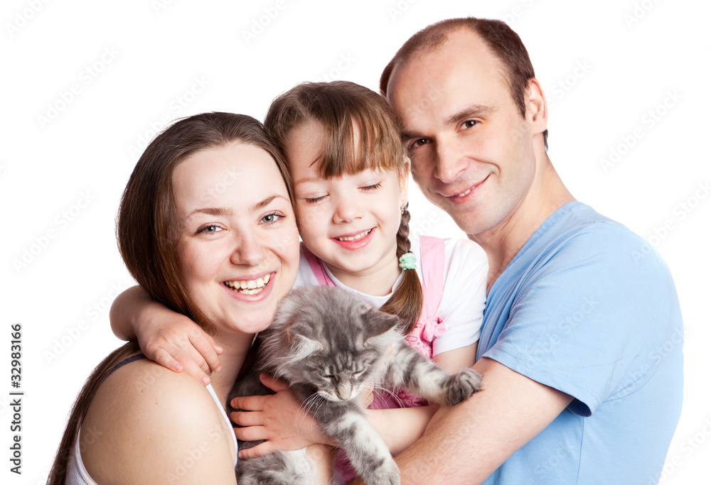family with a cat