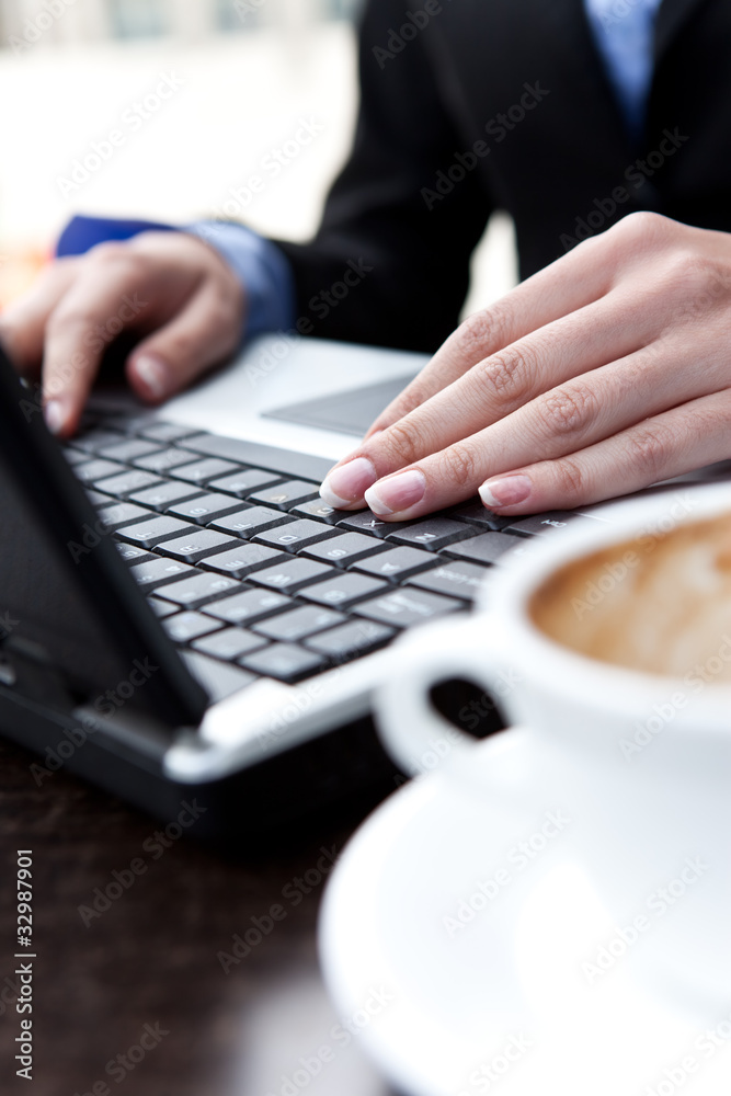 female hands on the keys typing female hands on the keys typing