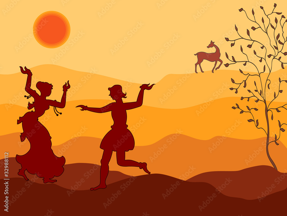 Shadow Art, Dancers in sunset