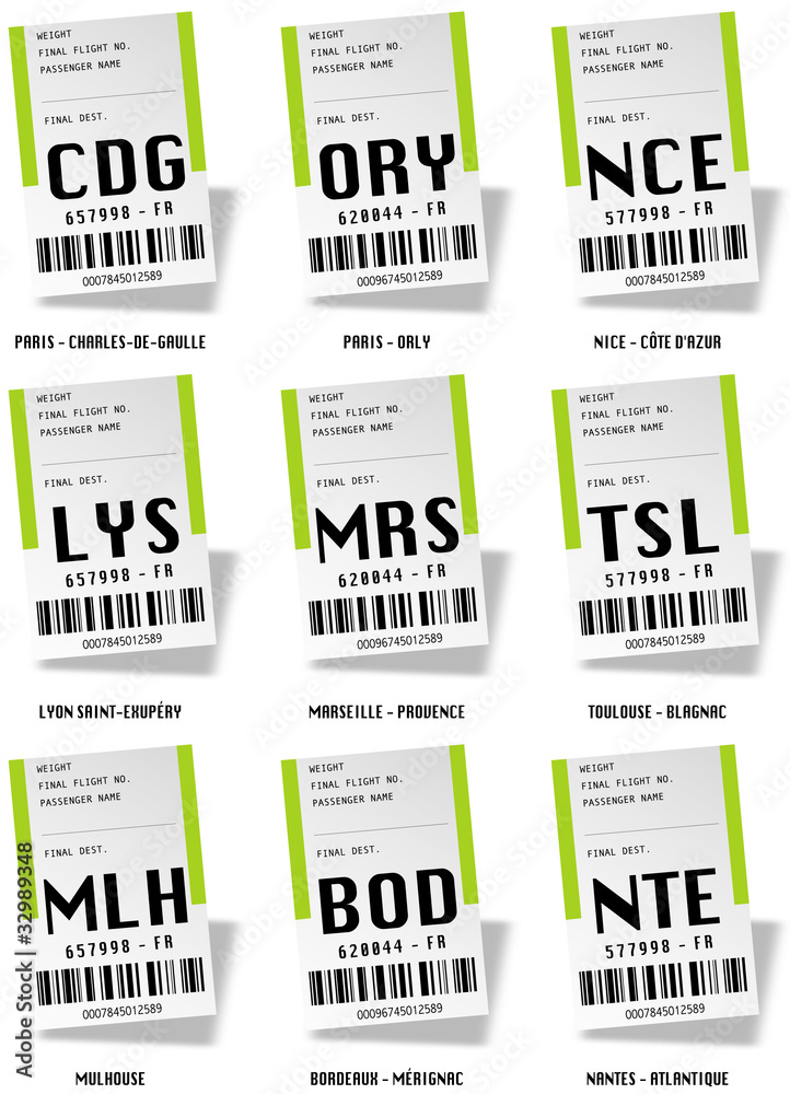 Obraz premium Airport tag bags - France 01