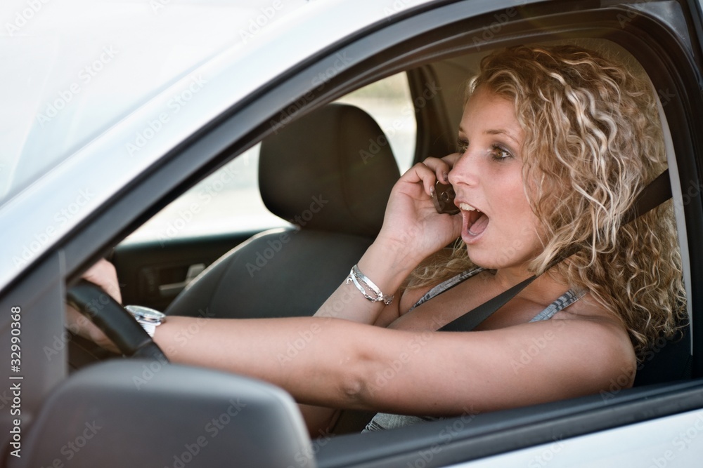 Calling mobile phone while driving car