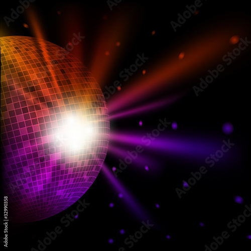 Abstract colorful background with disco bal