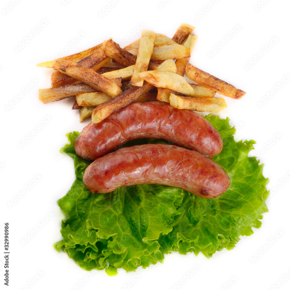 Sausages with french fries
