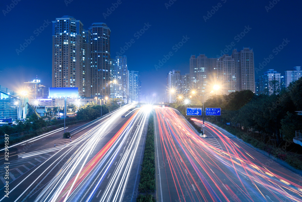 urban transport at night