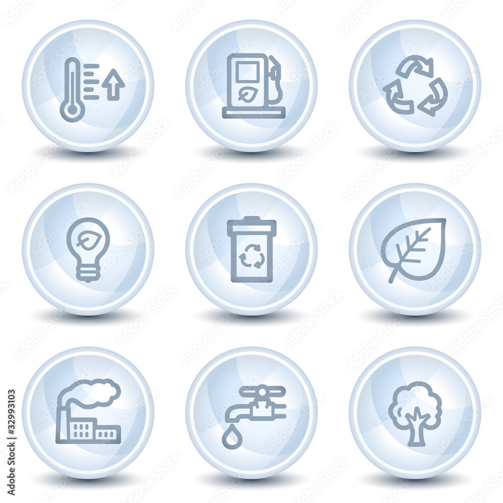 Ecology web icons set 1, light blue glossy circle buttons Ecology web icons set 1, light blue glossy circle buttons