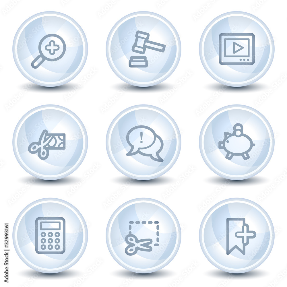 Shopping web icons set 3, light blue glossy circle buttons Shopping web icons set 3, light blue glossy circle buttons
