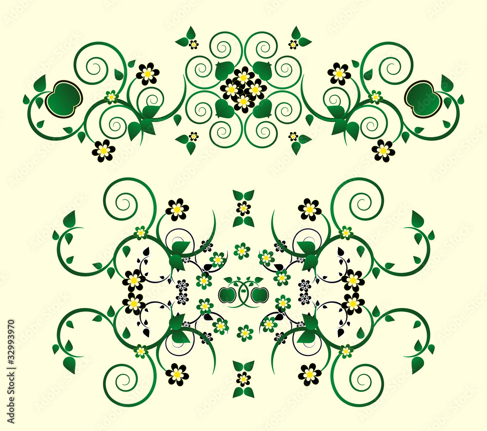 horizontal ornament with flower horizontal ornament with flower