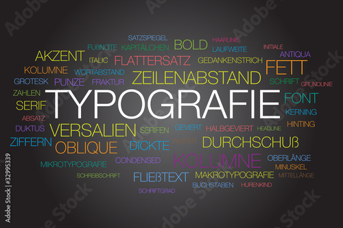 Typografie Wortwolke - vektor photo