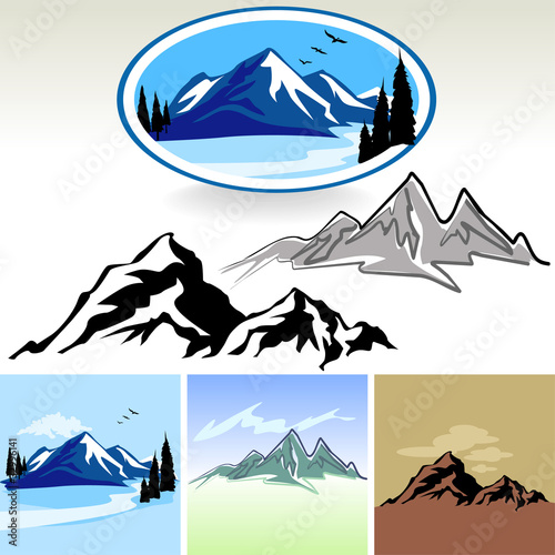 Mountain And Hills ICONs - Editable And Layered Vector