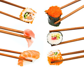 Gordijnen Sushi bar Authentieke Japanse sushi specialiteiten  © Ievgen Skrypko