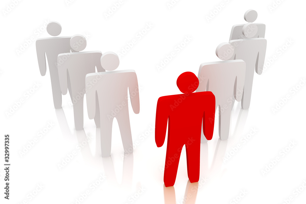 3D rendering of team leader concept. 3D rendering of team leader concept.