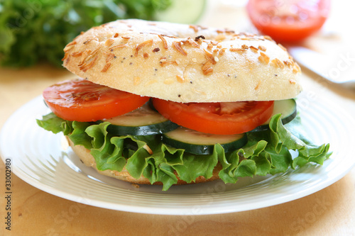 Vegetarian Bagel Sandwich
