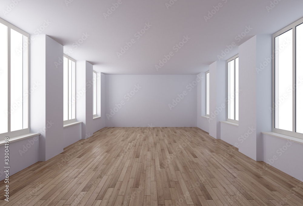 Fototapeta premium Interno vuoto con finestre