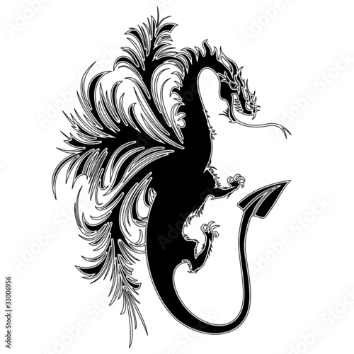 Drago Tatuaggio Silhouette Sagoma-Dragon Drake Tattoo Shape