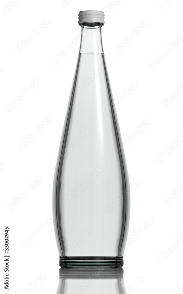 Glass bottle of soda water isolated on white. 3d. Glass bottle of soda water isolated on white. 3d.