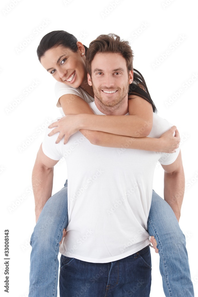 Attractive young couple in love smiling Attractive young couple in love smiling
