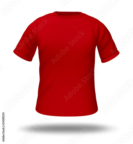 Single red t-shirt isolated