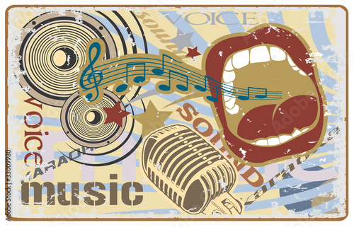 Music banner grunge