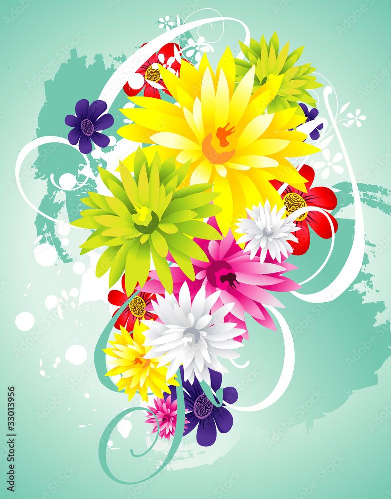 ilustracion de flores en vector