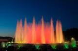 Montjuic magic fountain situated in Barcelona (Spain)