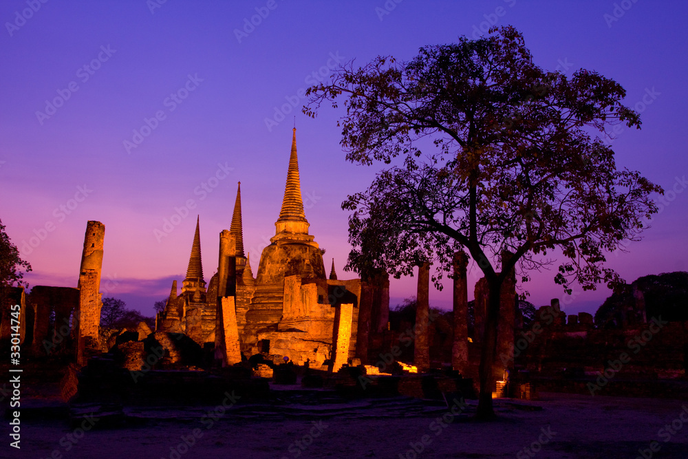 Obraz premium Wat Phra Si San Phet, Ayutthaya, Thailand