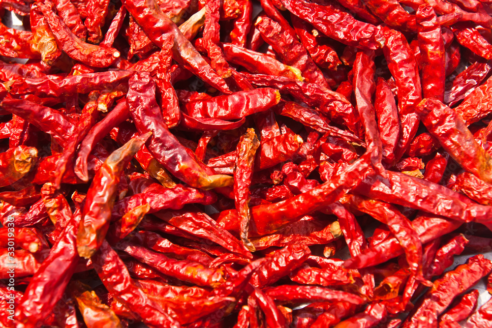 Dried chili background texture