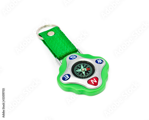 Green compass with the strap