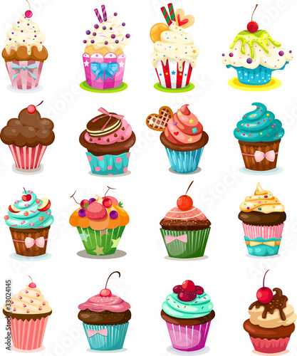 Set of cupcake photo