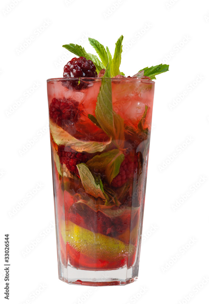 Mojito blackberry cocktail. closeup Mojito blackberry cocktail. closeup