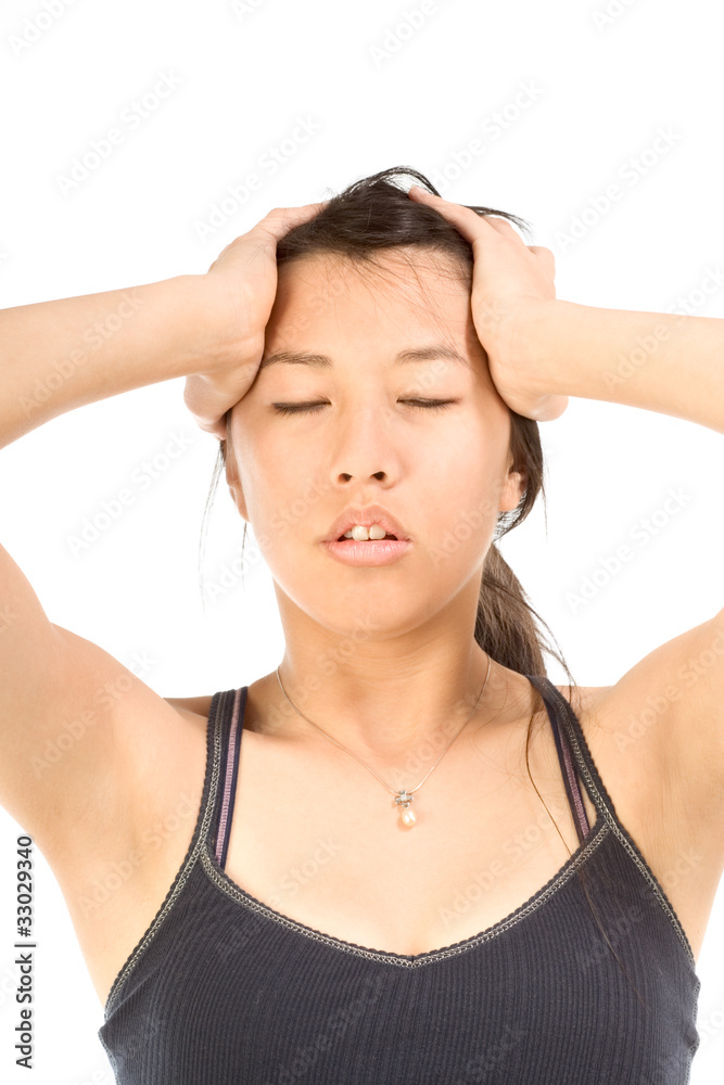 Young attractive woman suffering from headache Young attractive woman suffering from headache