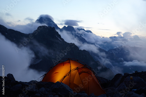 Evening in mountains