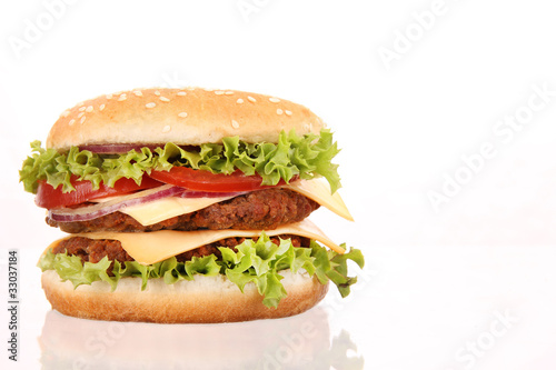 delicious hamburger isolated on white background
