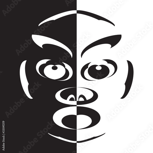 abstract head mirror silhouette
