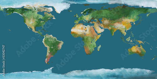 Earth map as brush illustration © T. L. Furrer