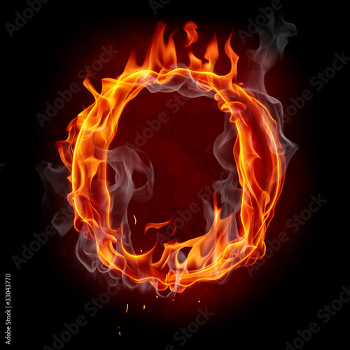 Fire font. Letter O.