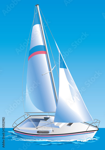 Vector drawing of the yacht