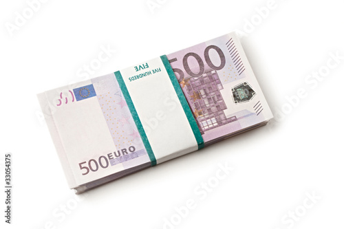 Pile of euros isolated on white background