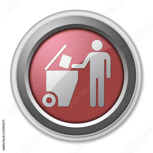 Red 3D Style Button "Trash Dumpster"