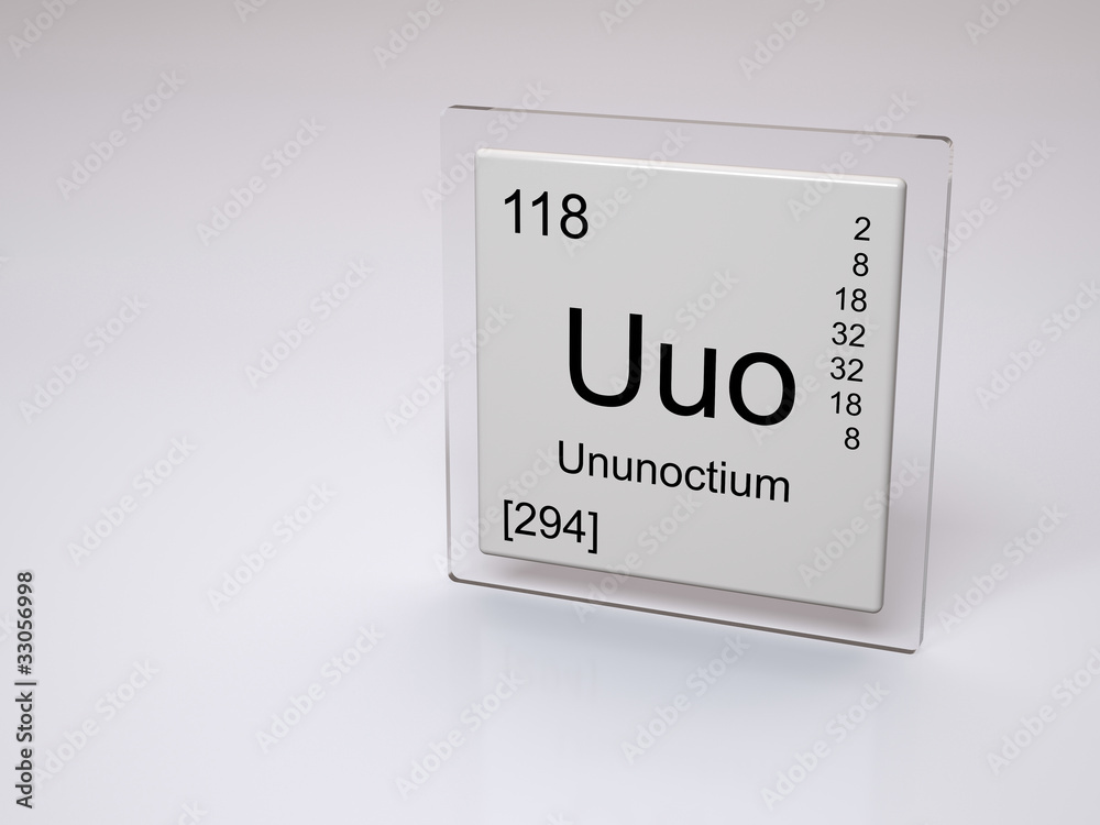 Ununoctium - symbol Uuo - chemical element of the periodic table Ununoctium - symbol Uuo - chemical element of the periodic table