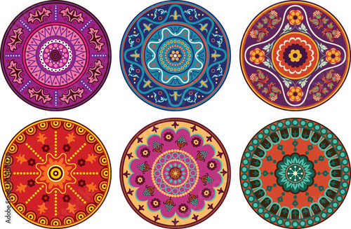 Indian style floral color ornament