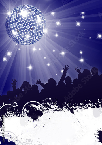 flyer party fete poster plakat disco disko blau night