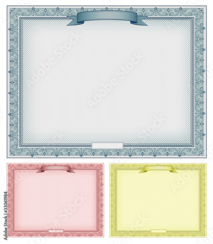 Multicolored detailed certificates