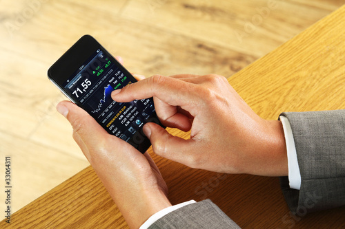 businesswoman with smartphone