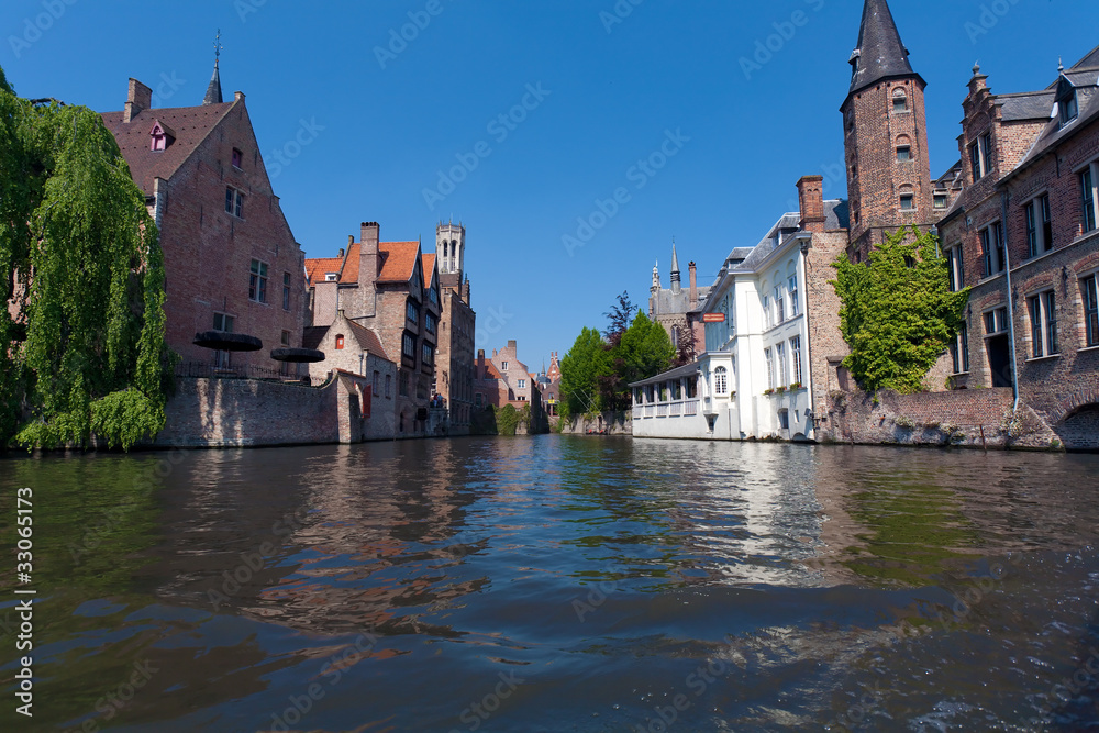 Rosenhoedkaai from boat, Bruges, Belgium