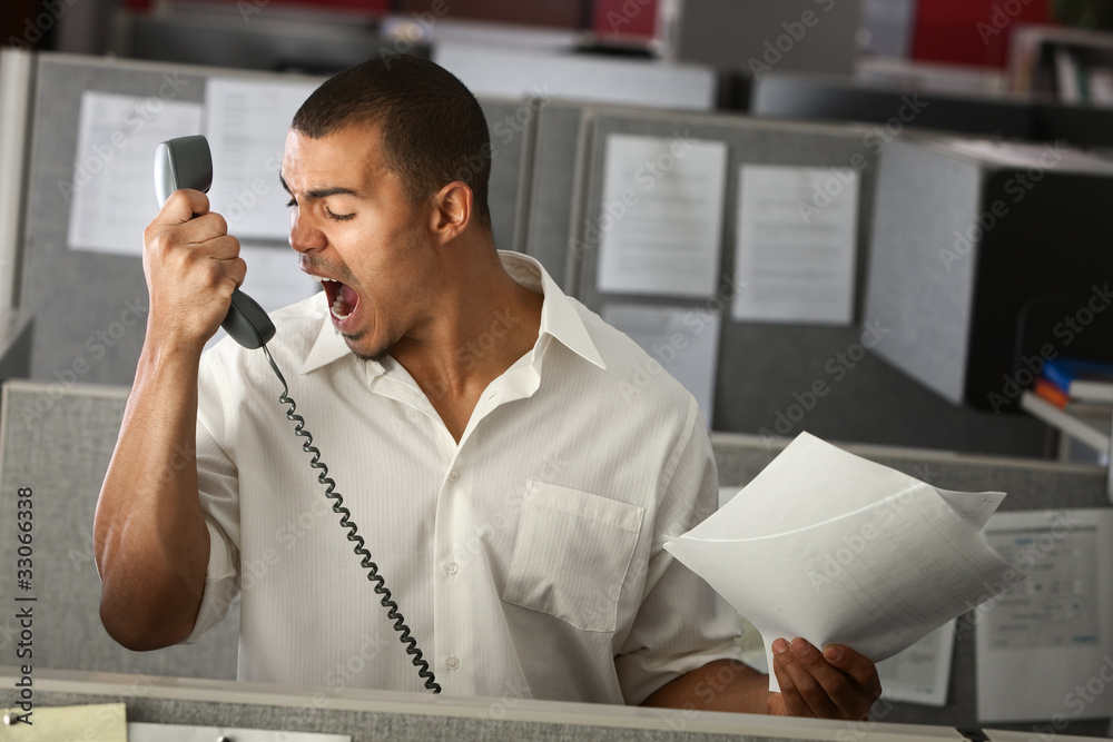 Angry Office Worker Stock Photo | Adobe Stock