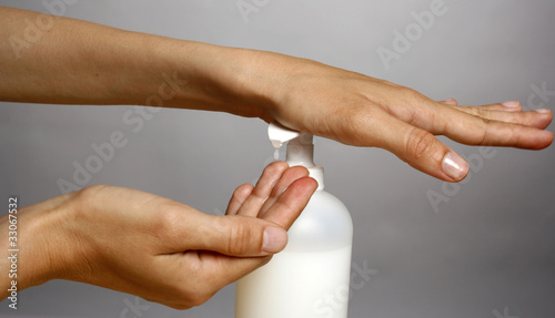 Applying liquid soap