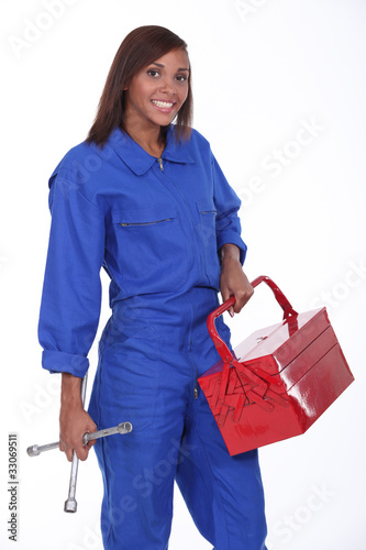 black female mechanician photo