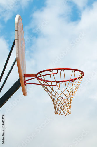 Basket hoop over sky